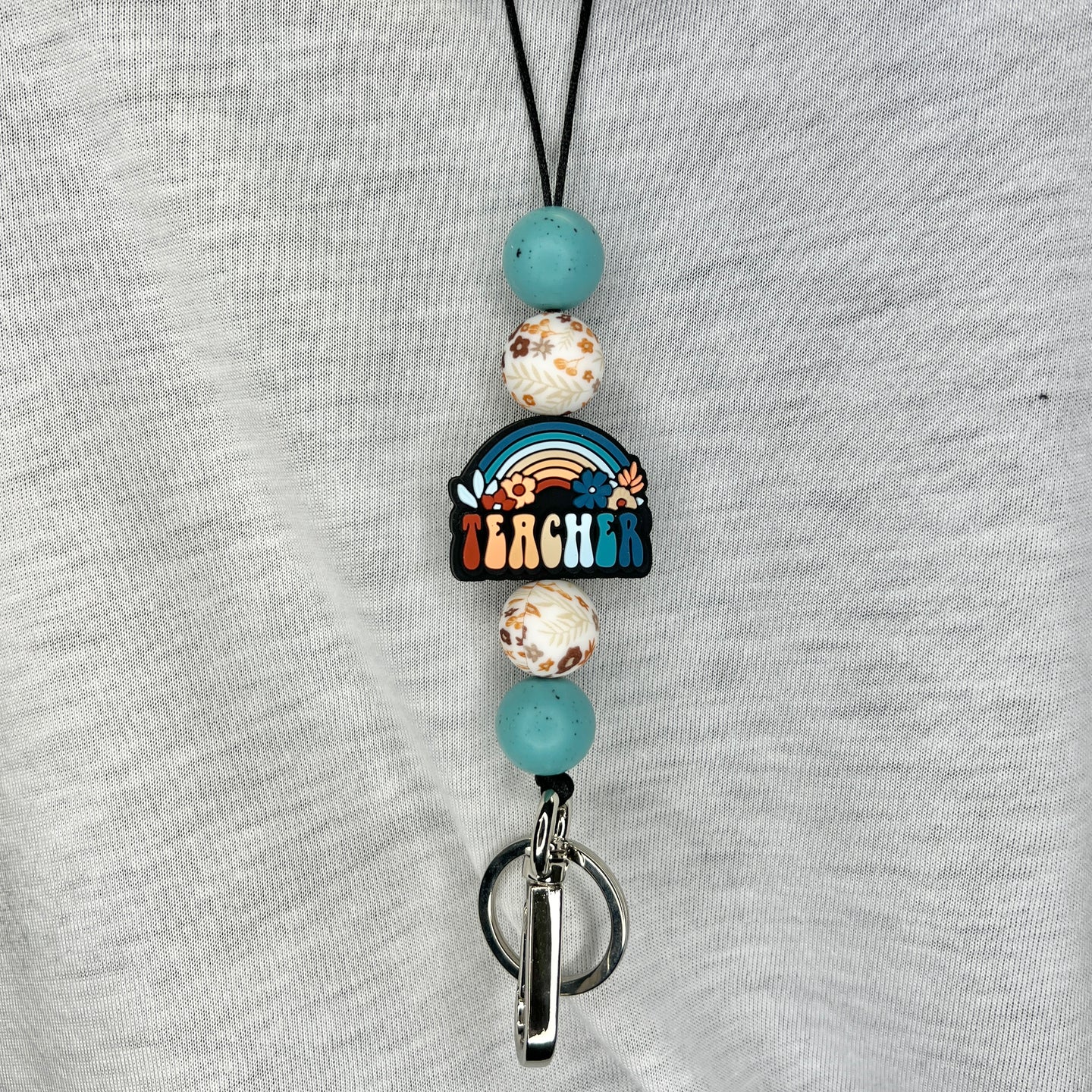 Boho Teal Teacher Lanyard